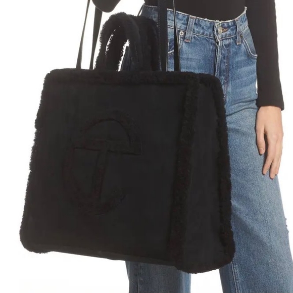 Telfar Ugg X large black suede unisex bag. - Picture 2 of 4